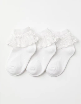 Set 3 perechi soseste cu dantela, baby