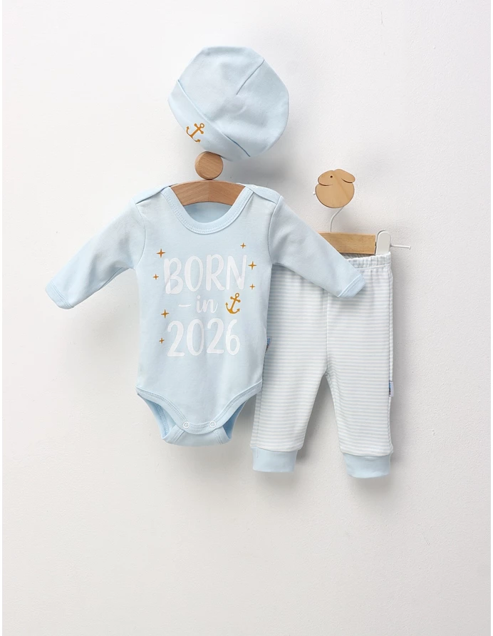 Set 3 piese 'BORN in 2026' albastru deschis picture - 2