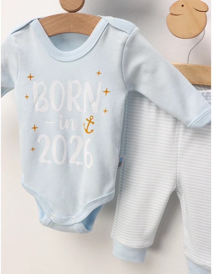Set 3 piese 'BORN in 2026' albastru deschis picture - 3