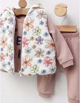 Set 3 piese, cu vesta, Best Sis, bej