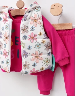 Set 3 piese, cu vesta, Best Sis, ciclam