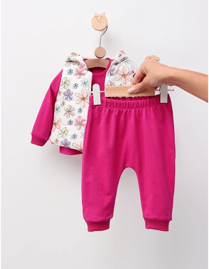 Set 3 piese, cu vesta, Best Sis, ciclam picture - 3