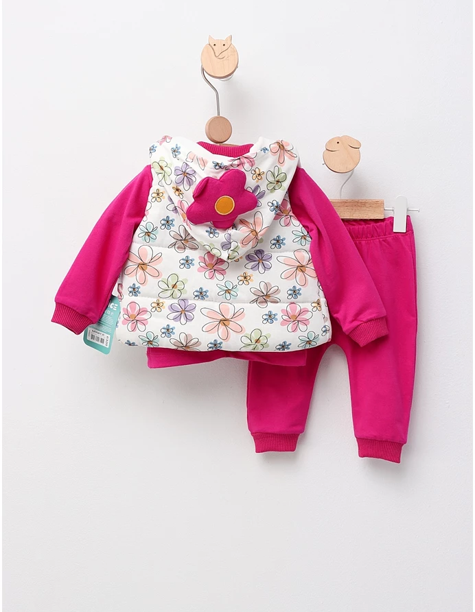 Set 3 piese, cu vesta, Best Sis, ciclam picture - 5