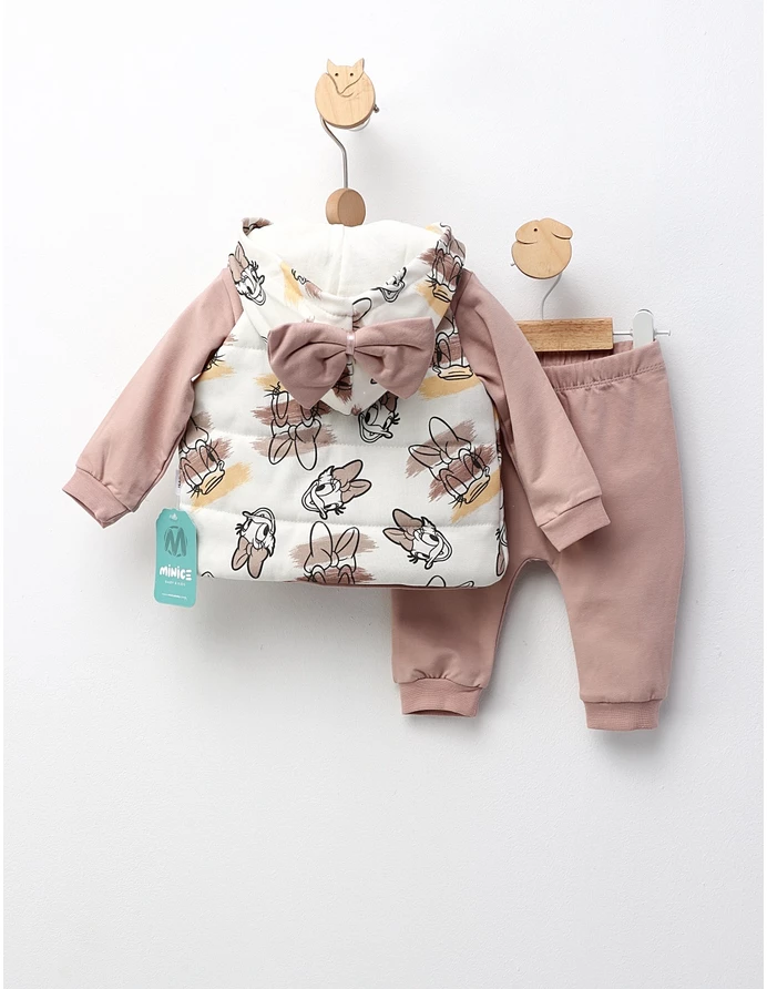 Set 3 piese, cu vesta, Daisy, bej picture - 5