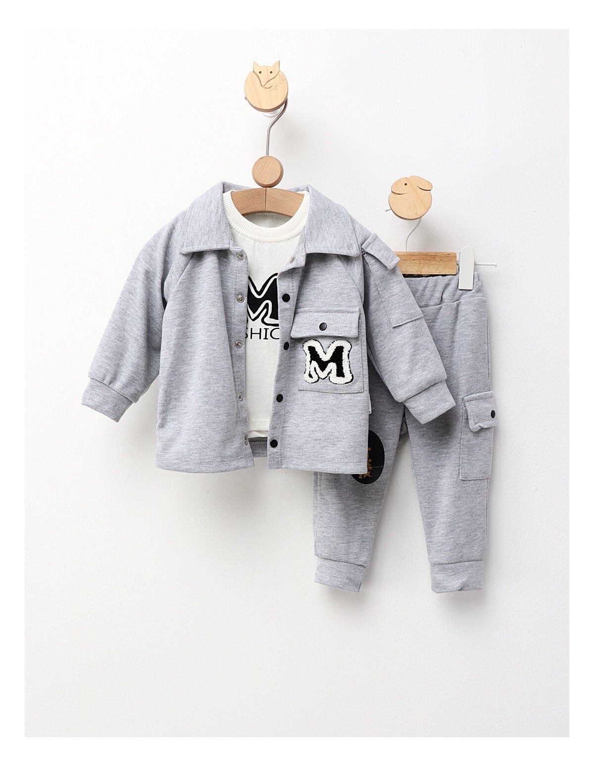 Set 3 piese FASHION boys gri