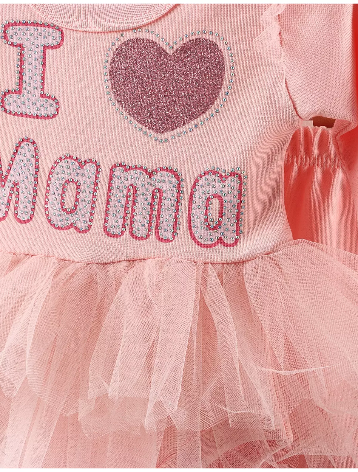 Set 3 piese I LOVE MAMA model coral