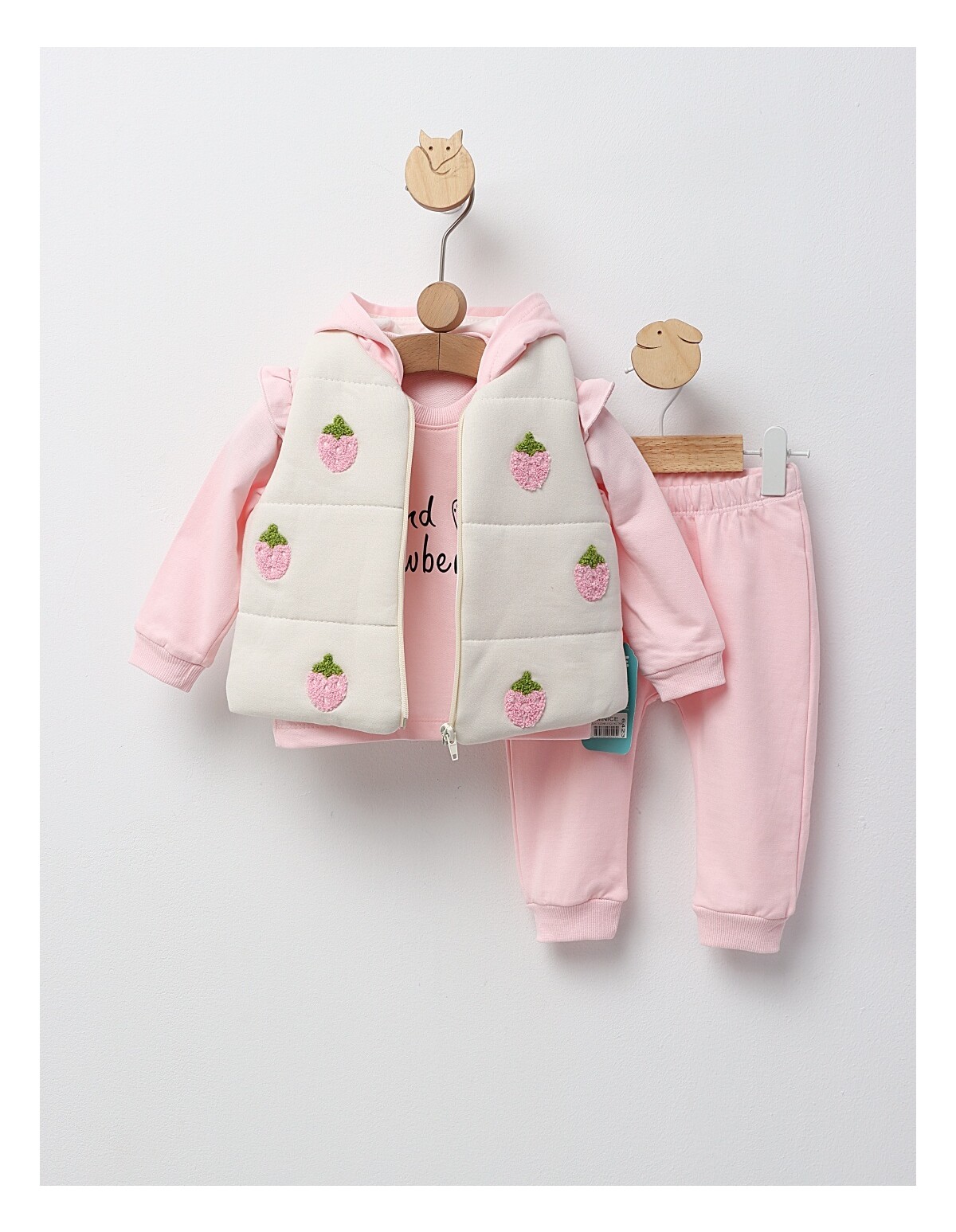 Set 3 piese, Kind Strawberry, roz