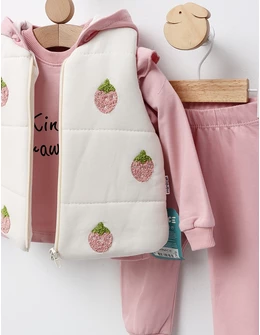 Set 3 piese, Kind Strawberry, roz-pudra