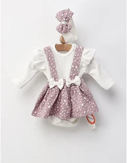 Set 3 piese, Leopard animal print, alb-mov