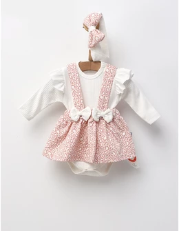 Set 3 piese, Leopard animal print, alb-roz