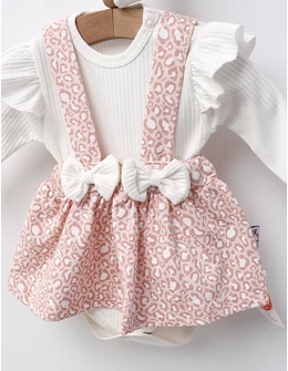 Set 3 piese, Leopard animal print, alb-roz