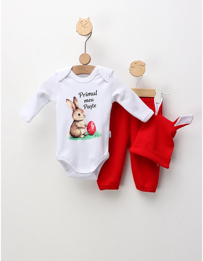 Set 3 piese Minikids, Primul Meu Paste, rosu picture - 3