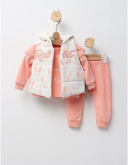 Set 3 piese, Rabbit Minice, corai