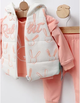 Set 3 piese, Rabbit Minice, corai