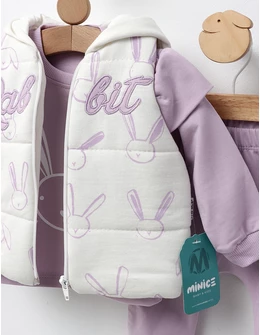 Set 3 piese, Rabbit Minice, cu mov