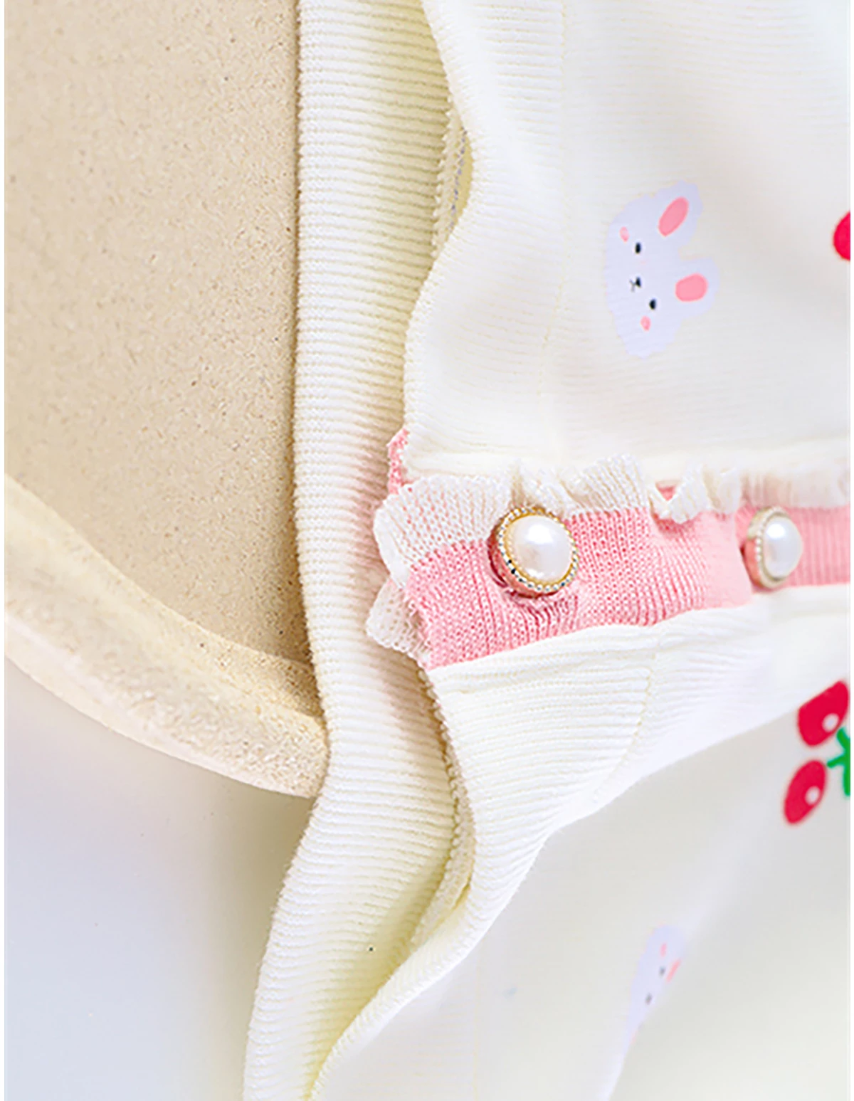 Set 3 piese sweet rabbit crem-roz
