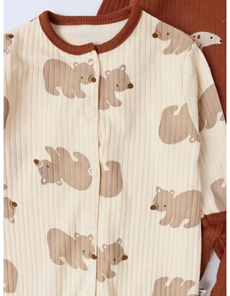 Set 3 salopete, cu botosei, Baby Bears, multicolor