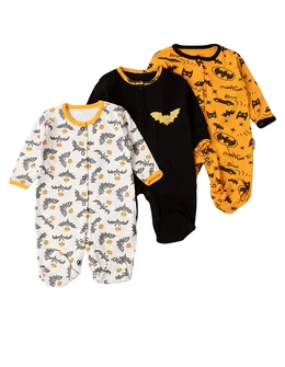 Set 3 salopete, cu botosei, Batman, multicolor