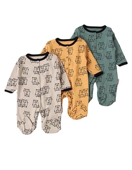 Set 3 salopete, cu botosei, Big Bears, multicolor