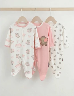 Set 3 salopete cu botosei Elephant, multicolor