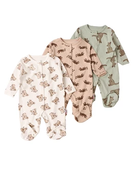 Set 3 salopete, cu botosei, Into the Wild, multicolor 74 (6-9 luni)