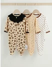 Set 3 salopete, cu botosei, Leopard, multicolor picture - 1