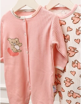 Set 3 salopete cu botosei Love Bear, multicolor
