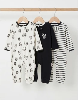 Set 3 salopete premium, Panda alb-negru