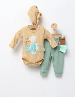 Set 4 piese bebe, A Dream Does, crem