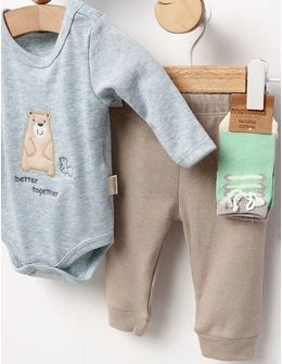 Set 4 piese bebe, Better Together, verde