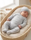 Set 4 piese bebe, cu dungute, albastru-gri picture - 1