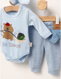 Set 4 piese bebe, Go Home, model blue