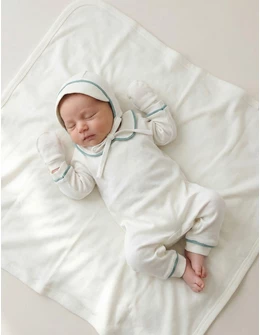 Set 4 piese bebe Kriss, model alb-verde