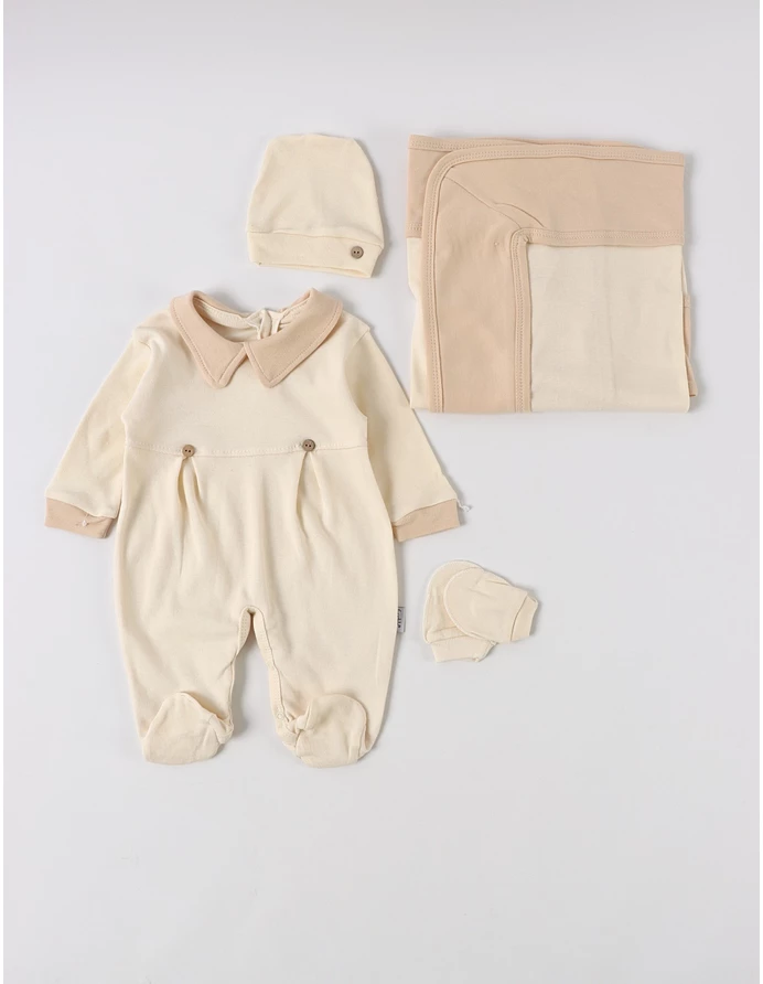 Set 4 piese bebe Laures, model crem-maro picture - 2