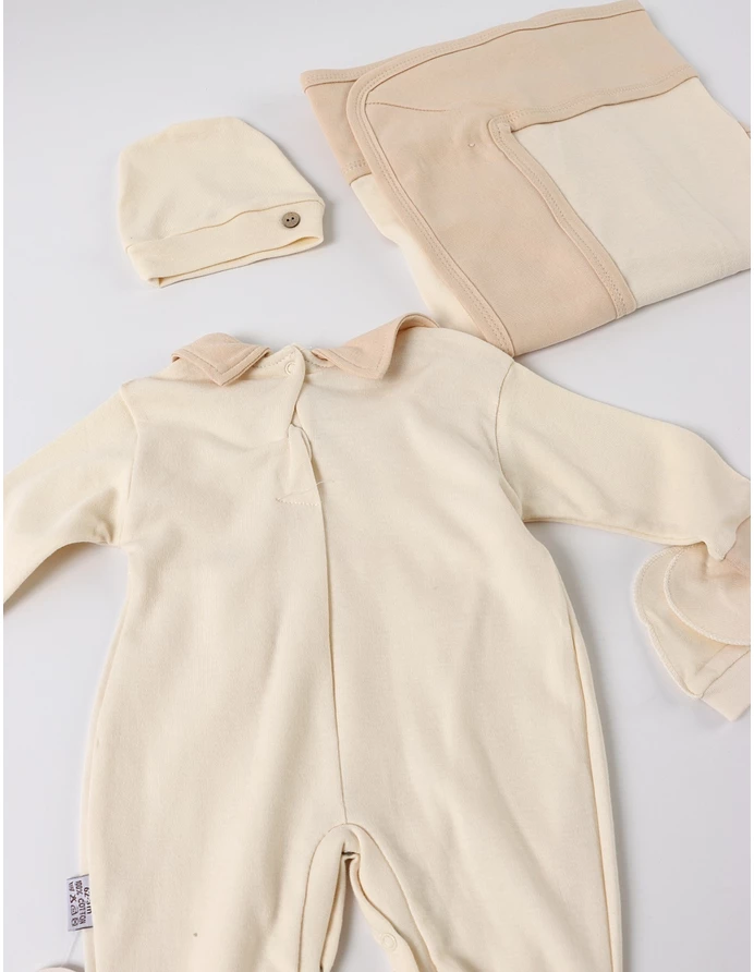 Set 4 piese bebe Laures, model crem-maro picture - 5