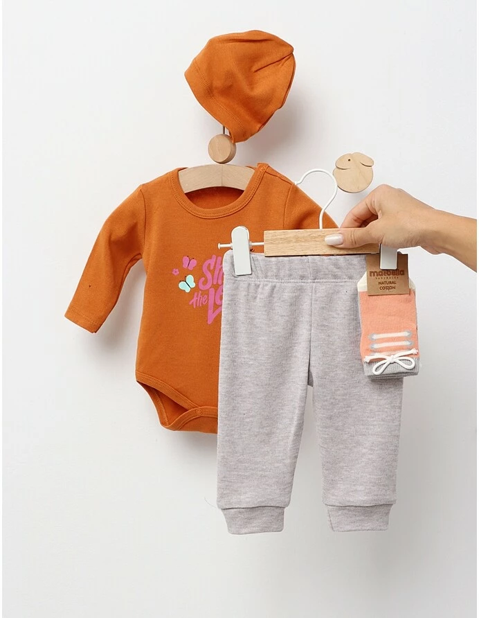 Set 4 piese bebe, Share the Love, caramiziu picture - 3