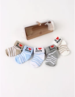 Set 5 perechi sosete I Love Mum, colors