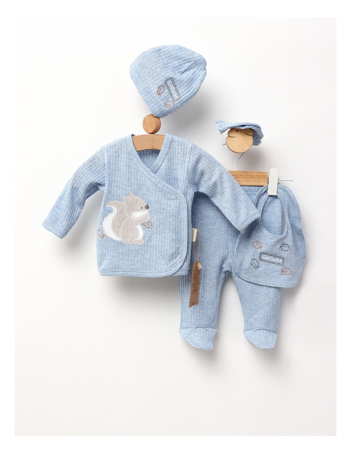 Set 5 piese nou nascut, Veverita, cu blue