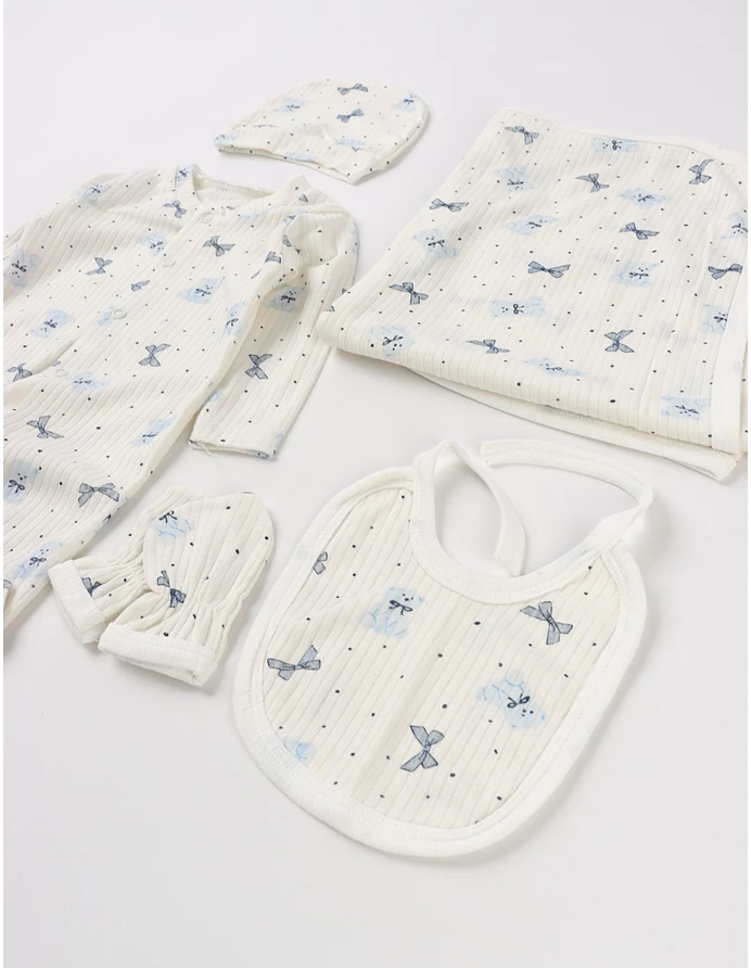 Set 5 piese Toy Bear, alb-blue picture - 4