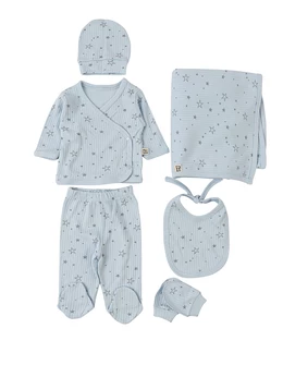 Set 6 piese bebe, Stelute, albastru