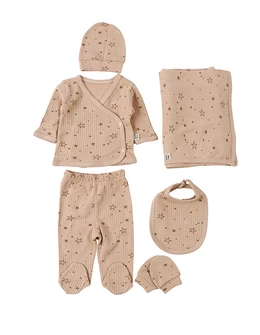 Set 6 piese bebe, Stelute, maro