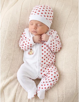 Set baby buline body, salopeta, fes buline rosii
