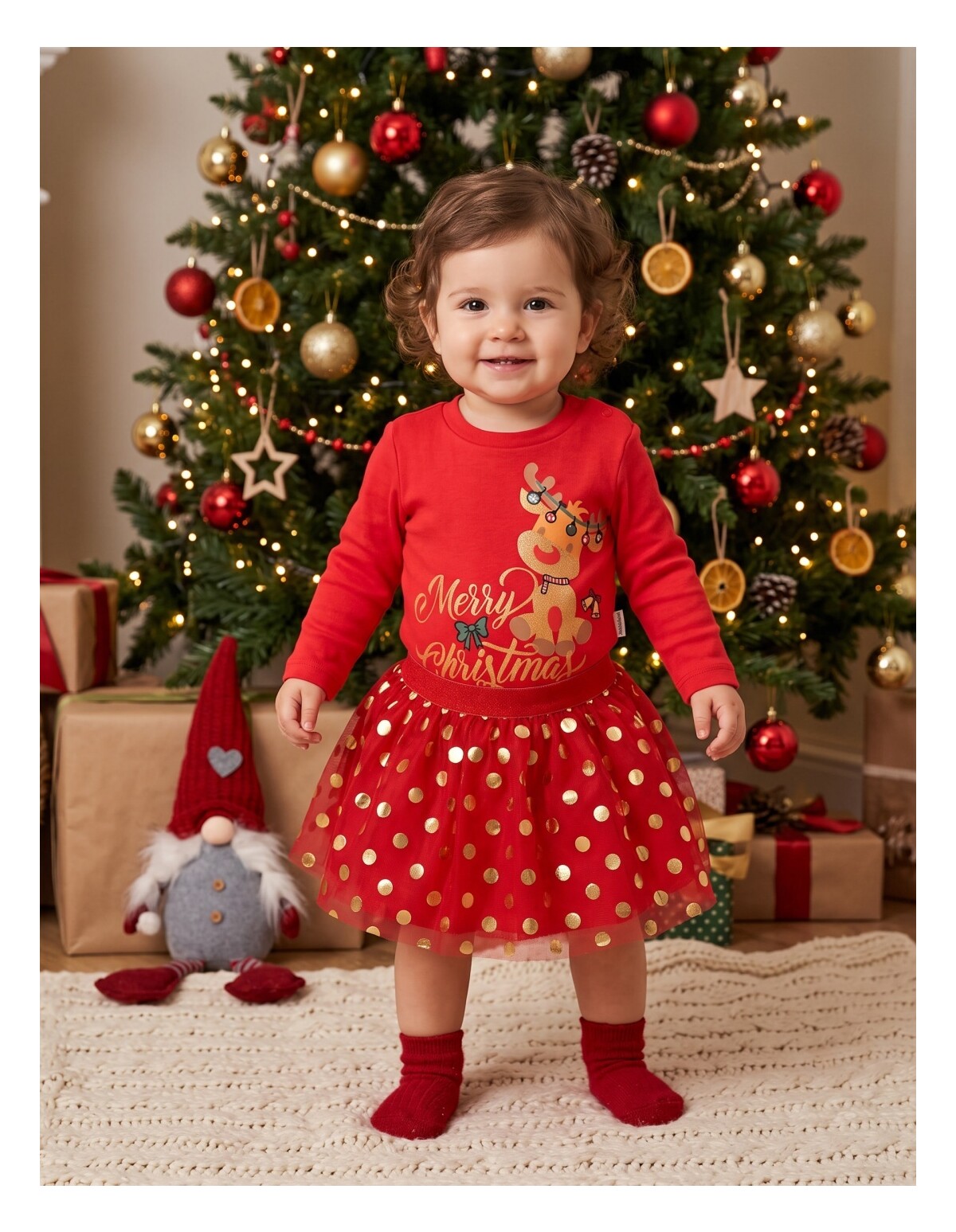 Set Body + Fustita Merry Christmas rosu