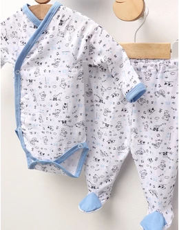 Set Body+Pantaloni+Fes, Baby Bear, albastru
