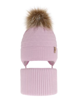 Set caciula cu burlan Egeria roz