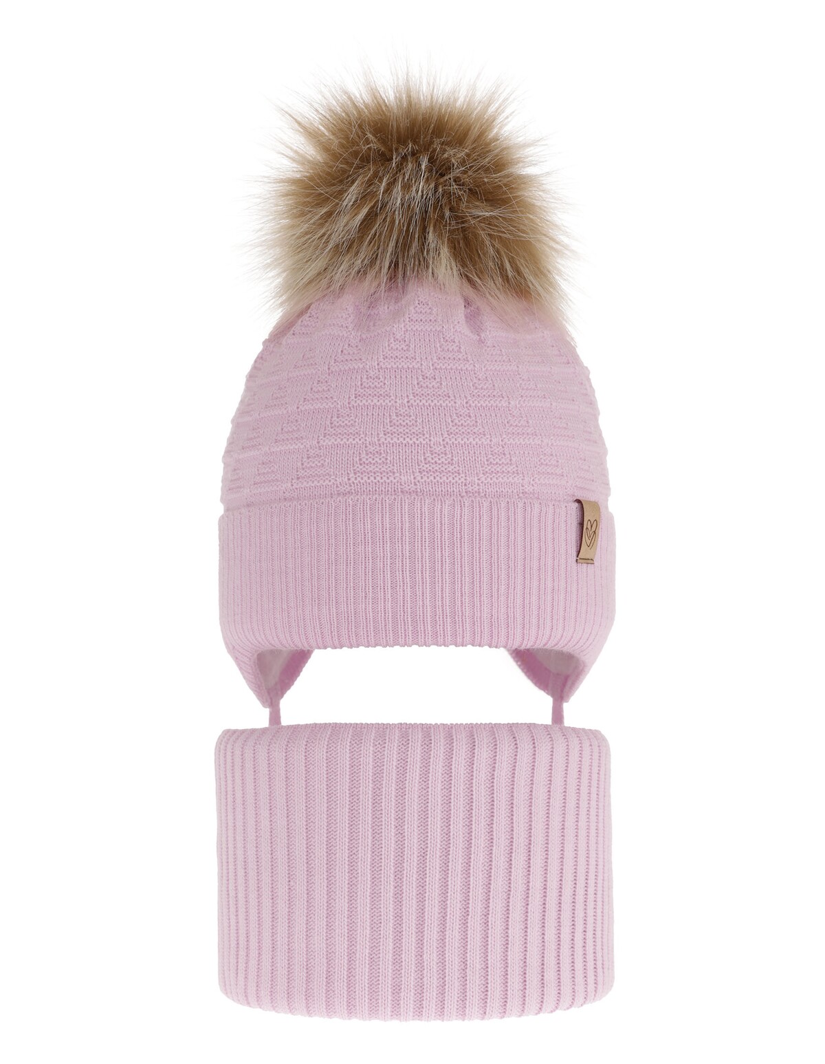 Set caciula cu burlan Egeria roz