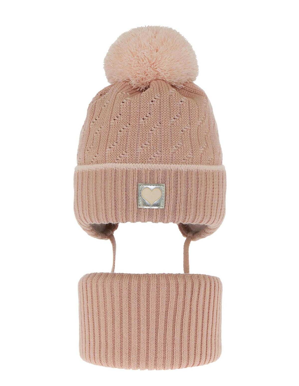 Set caciula cu burlan Natka corai pal