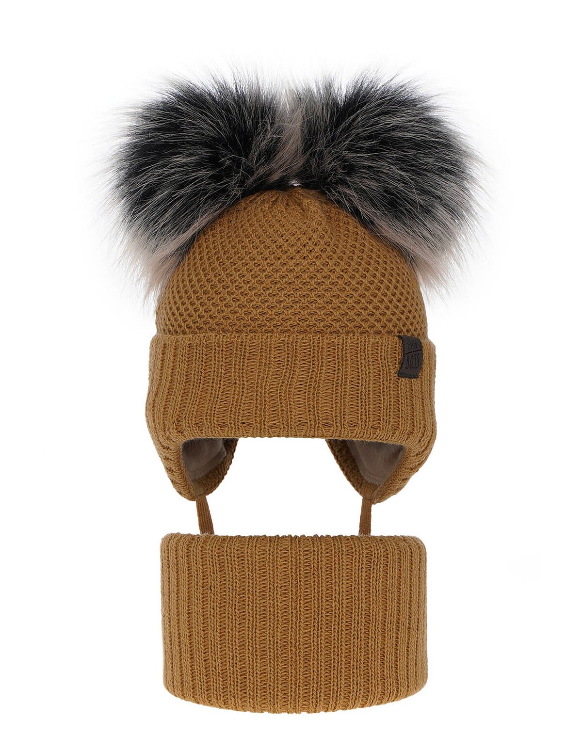 Set caciula cu burlan Randel maro