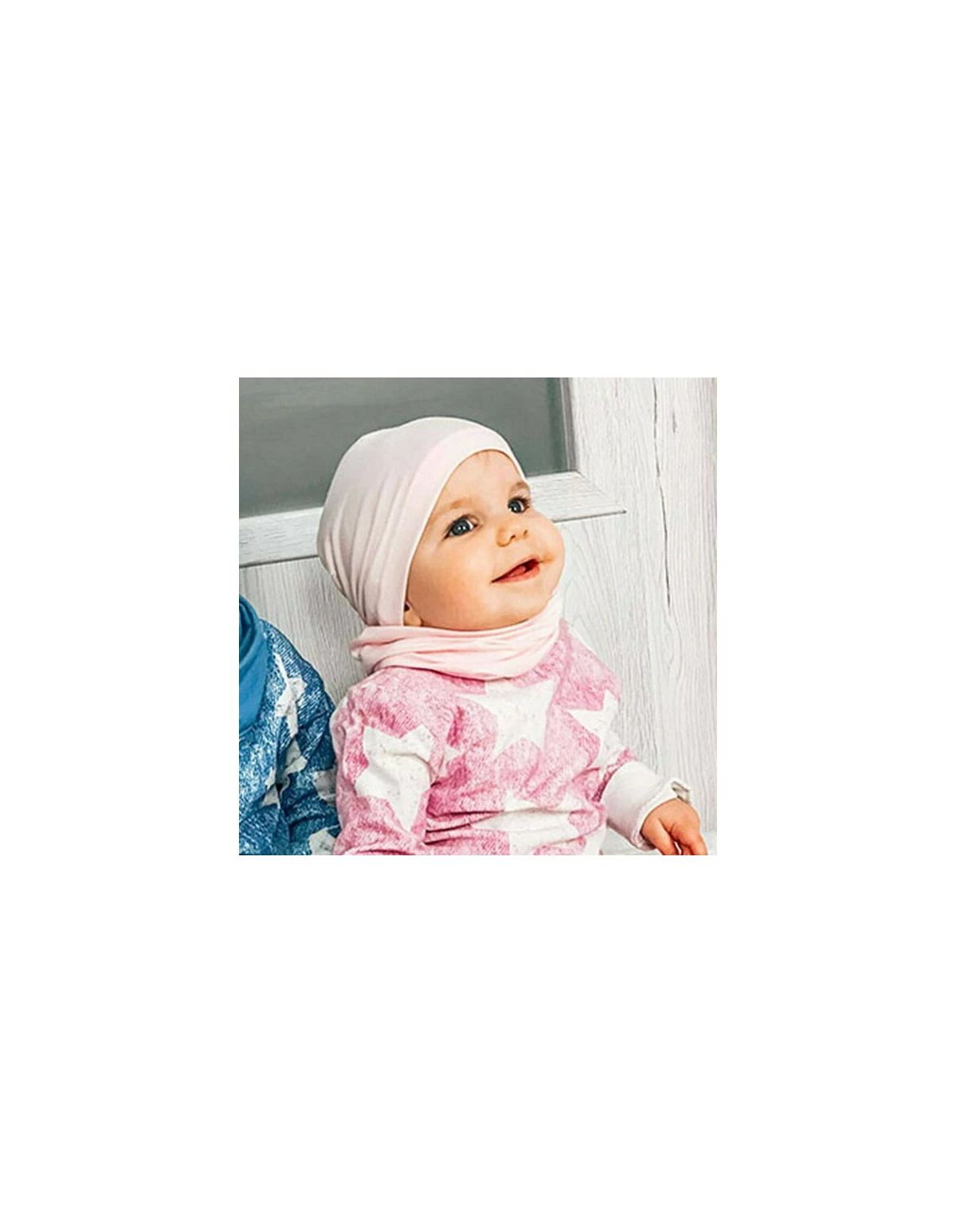 Set caciulita cu burlan bumbac Hazelka roz