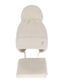 Set caciulita cu fular Marisa ecru